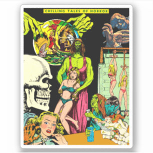 Skelettmonster, die Horror-Collage einer verändert Aufkleber