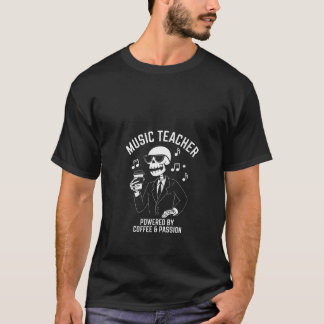 Skelettmusiklehrerin mit Kaffee Pa T-Shirt
