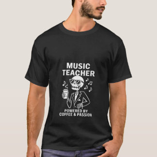 Skelettmusiklehrerin mit Kaffee Pa T-Shirt