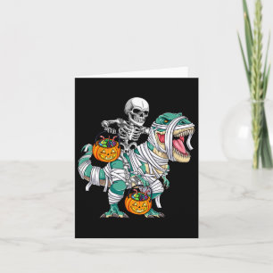 Skeletto Riding Dinosaur T Rex Spaß Kinder Jungen  Karte