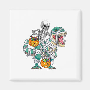 Skeletto Riding Dinosaur T Rex Spaß Kinder Jungen  Magnet