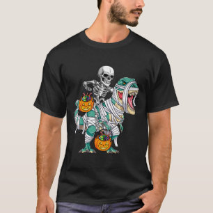 Skeletto Riding Dinosaur T Rex Spaß Kinder Jungen T-Shirt