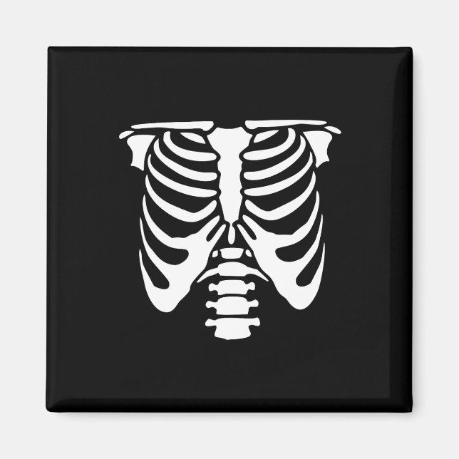 Skeletton Brustkorbknochen Halloween Röntgen Magnet (Vorne)
