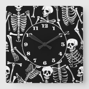 Skeletton-Crew Quadratische Wanduhr