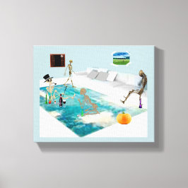 Skeletton-Halloween-Party Leinwanddruck