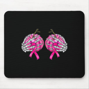 Skeletton Hand Brust Pumpkin Brustkrebs Hallowage Mousepad