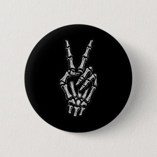 Skeletton Hand Friedenszeichen 1 Button