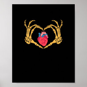 Skeletton Hand Herz Anatomie Herzerkrankung Cvicu Poster