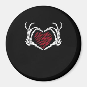 Skeletton Hand Herz Sign Costume Trending Hallowee Magnet
