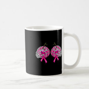 Skeletton Hand Pumpkin Brustkrebs Halloween Wome Kaffeetasse