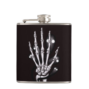 Skeletton Hand Spooky Goth Anatomie Flachmann