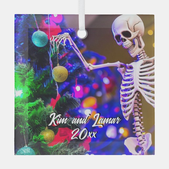 Skeletton Hängende farbenfrohe Ornamente Weihnacht (Vorderseite)