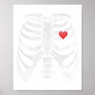 Skeletton Herzkranz Röntgen Erwachsene Kinder Spaß Poster