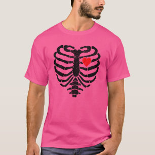 Skeletton Herzkranzkäfig X Ray Adult Kids Hallowee T-Shirt