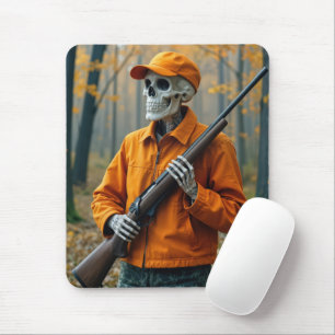 Skeletton Hirschjäger, der ein Gewehr trägt Mousepad