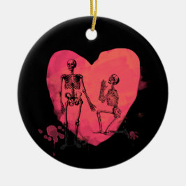 Skeletton-Liebe Keramik Ornament