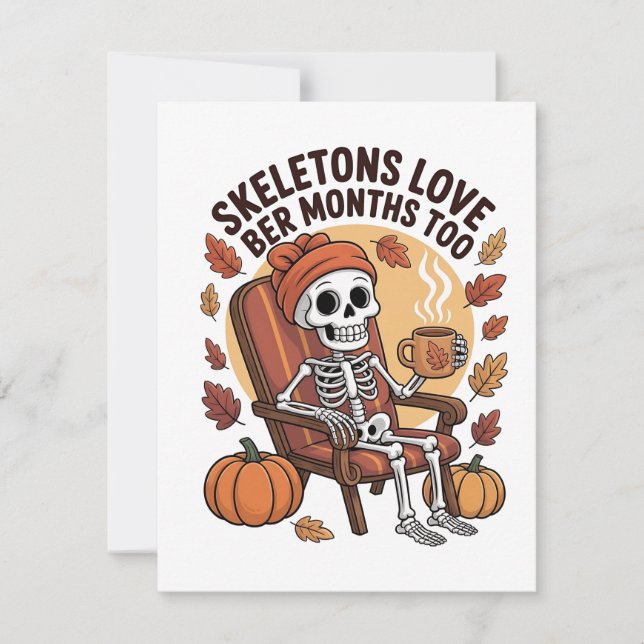 Skeletton-Lieben in den letzten Monaten zu unheiml Mitteilungskarte (Vorderseite)