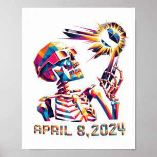 Skeletton "Low Poly Total Eclipse" 8. April 2024 Poster