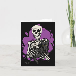 Skeletton mit einem schwarzen Katzenfieber Karte