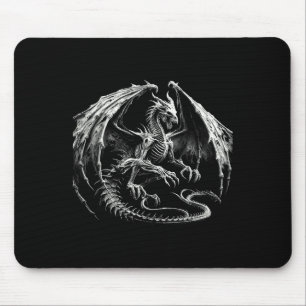 Skeletton Mythischer Drache Atmung Feuer Fantasie Mousepad