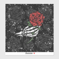 Skeletton-Rose mit Silberschwarz-gotischem Glanz