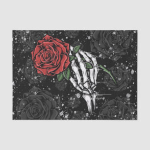 Skeletton-Rose mit Silberschwarz-gotischem Glanz Seidenpapier