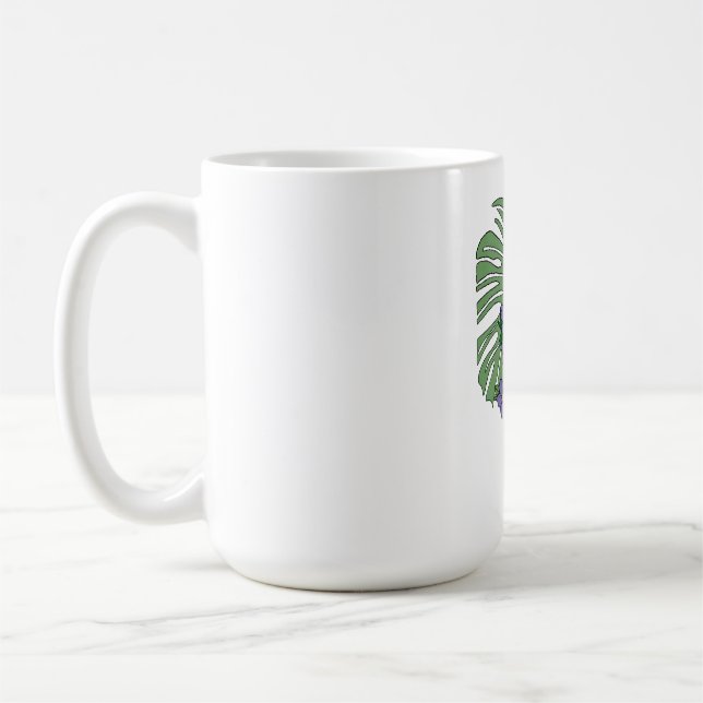 Skeletton Rose und Monstera Kaffeetasse (Links)