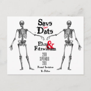 Skeletton Save the Date Postkarte