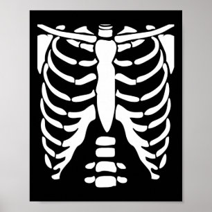 Skeletton Shirt Halloween Kostümrippenkäfig Anatom Poster