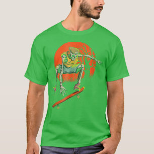 Skeletton-Skater zu Halloween mit Skateboard T-Shirt