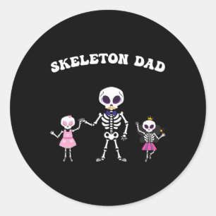 Skeletton Vater Halloween Kostüm Sonnenschädel Runder Aufkleber