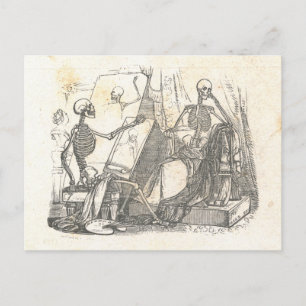 Skelettopräsentation zum Zeichnen in der Art Class Postkarte