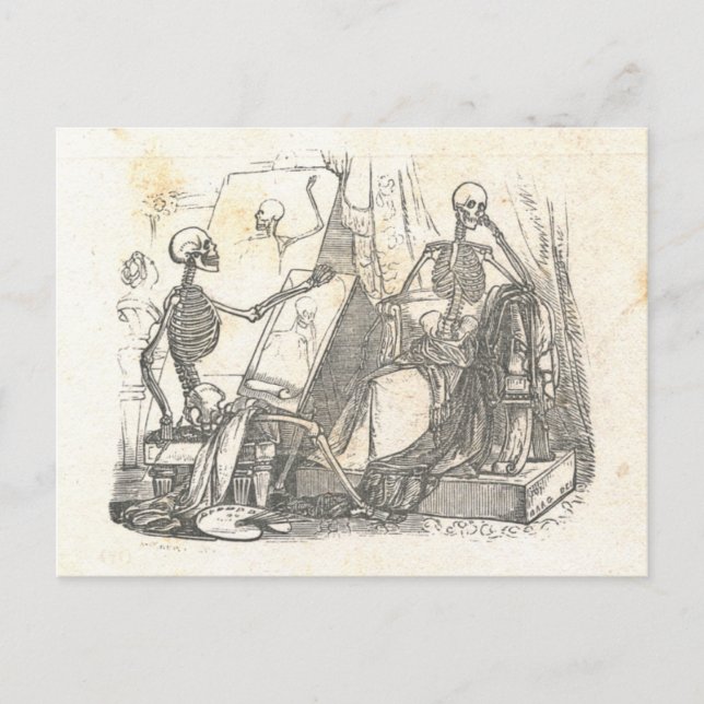 Skelettopräsentation zum Zeichnen in der Art Class Postkarte (Vorderseite)