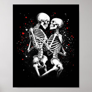 Skelettpaare zu Halloween Valentinstag T Poster