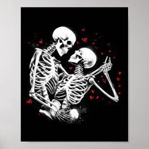Skelettpaare zu Halloween Valentinstag T Poster