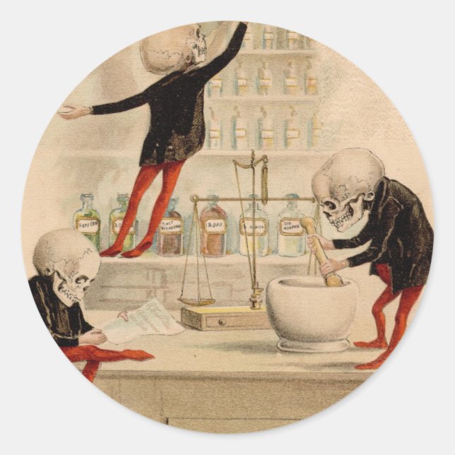 Skelettpharmake Runder Aufkleber (Vorderseite)
