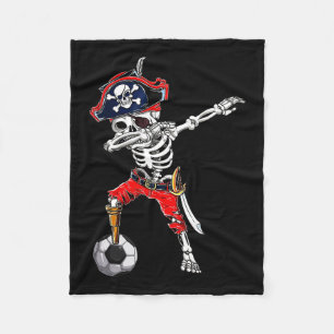 Skelettpirat & Fußball-Halloween-Kostüm Fleecedecke