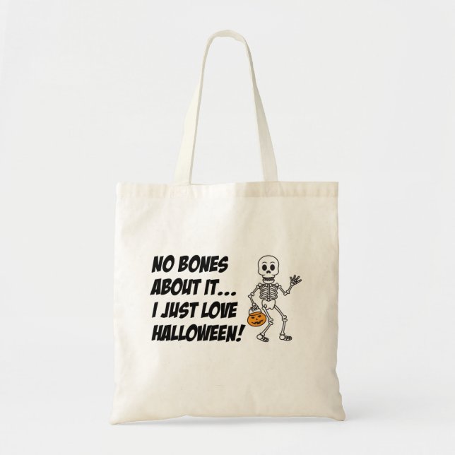 Skelettpun Cartoon Trick oder Treat Halloween Bag Tragetasche (Vorne)