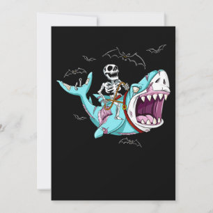 Skelettreise Zombie Shark Funny Halloween Geschenk Feiertagskarte