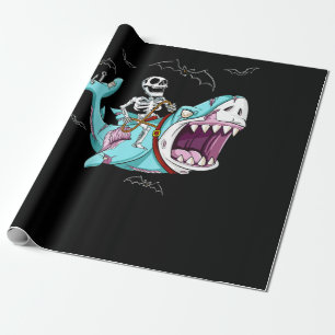 Skelettreise Zombie Shark Funny Halloween Geschenk Geschenkpapier