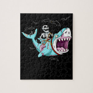 Skelettreise Zombie Shark Funny Halloween Geschenk Puzzle