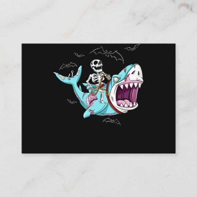 Skelettreise Zombie Shark Funny Halloween Geschenk Visitenkarte (Vorderseite)
