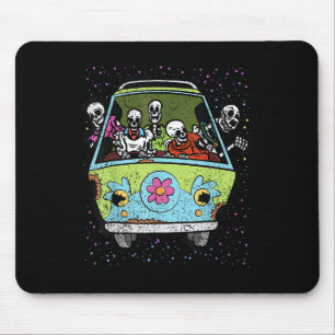 Skelettreiten Hippie Van Halloween Kostüm Retro Mousepad