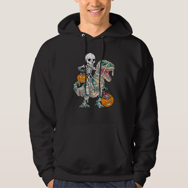 Skelettreiten Rex Mummy Dinosaur Kinder Trick oder Hoodie (Vorderseite)
