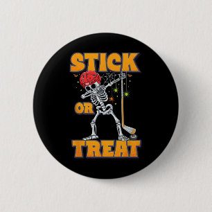Skeletts Eishockey Spieler Halloween Kostümjungen Button