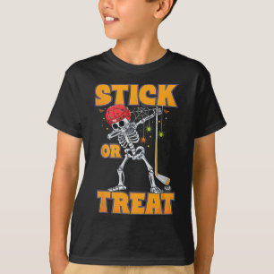 Skeletts Eishockey Spieler Halloween Kostümjungen T-Shirt