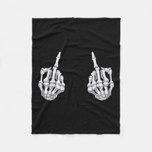 Skeletts Hand Halloween Bones Middle Finger Skull Fleecedecke