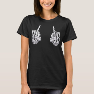 Skeletts Hand Halloween Bones Middle Finger Skull T-Shirt