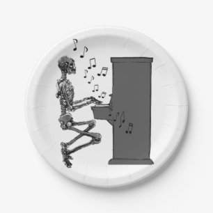 Skeletts Piano Musik Funny Pappteller