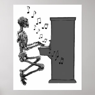 Skeletts Piano Musik Funny Poster